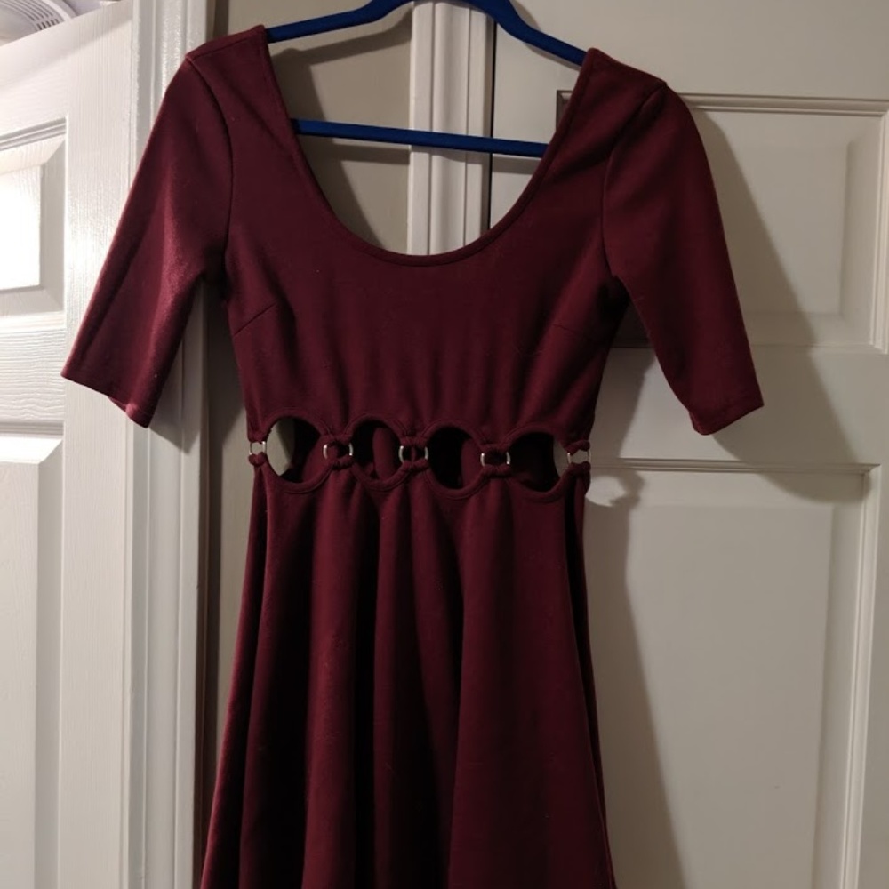 TOBI One and Only Dress - Burgundy S